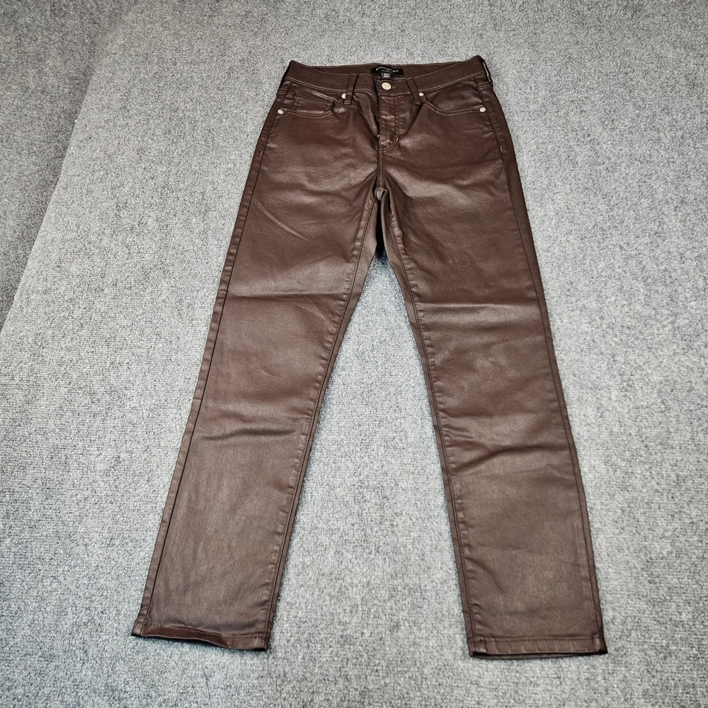Banana Republic High-Rise Slim Coated Jeans Barn Red Brown 27/4 Washwell‎